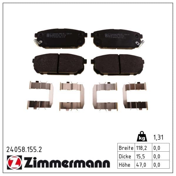 set placute frana,frana disc ZIMMERMANN 24058.155.2
