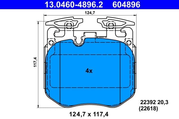 set placute frana,frana disc ATE 13.0460-4896.2