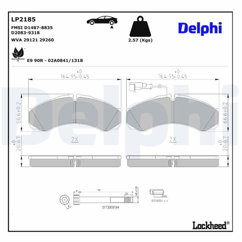 set placute frana,frana disc DELPHI LP2185