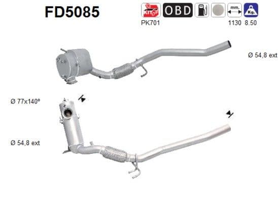 Filtru funingine/particule, sist.de esapament AS-PL FD5085