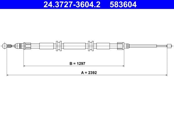 Cablu, frana de parcare ATE 24.3727-3604.2