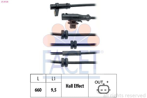 senzor,turatie roata FACET Made in Italy - OE Equivalent 21.0126
