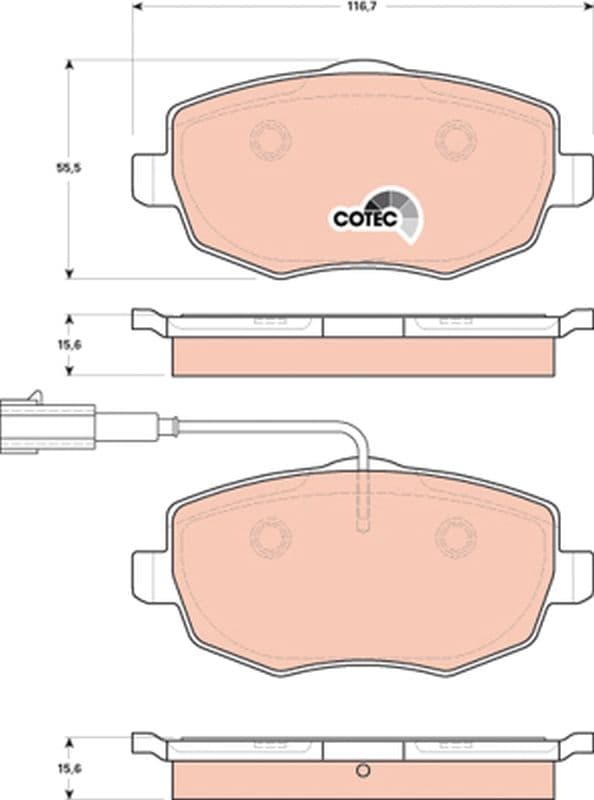 set placute frana,frana disc TRW COTEC GDB1707