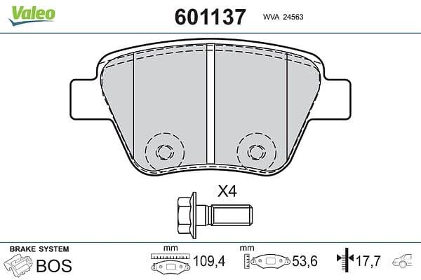 set placute frana,frana disc VALEO 601137