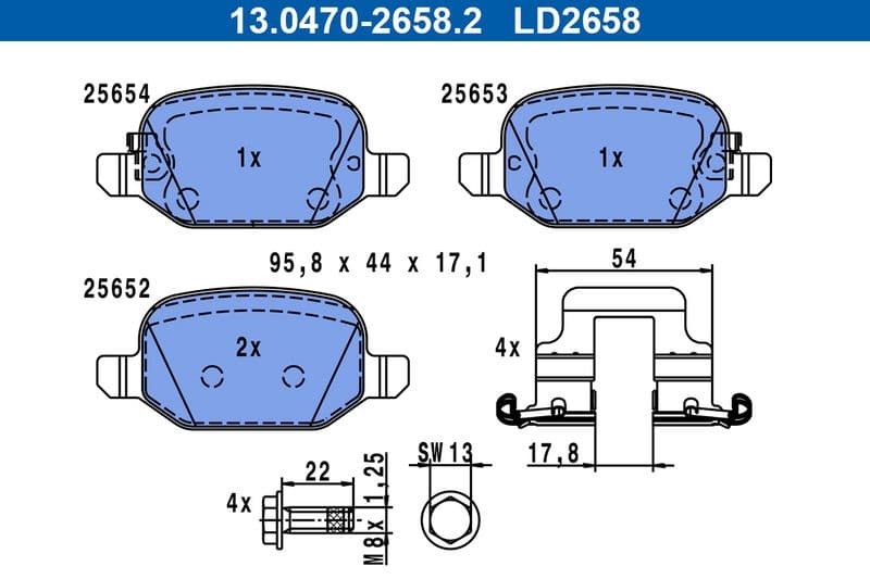 set placute frana,frana disc ATE Ceramic 13.0470-2658.2