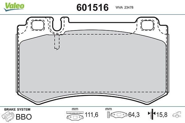 set placute frana,frana disc VALEO 601516