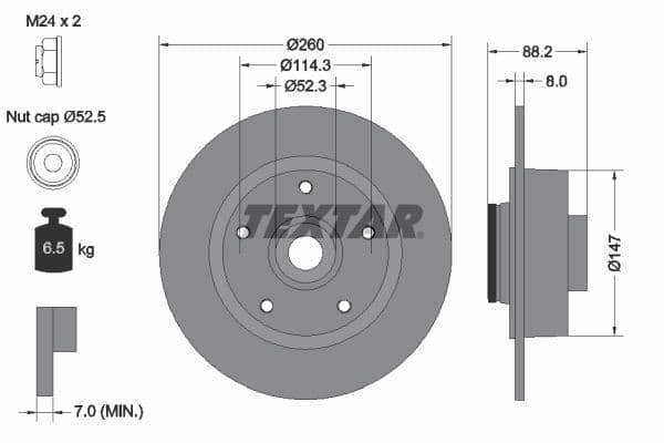 Disc frana TEXTAR 92195900