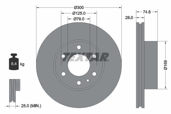 Disc frana TEXTAR 92155900