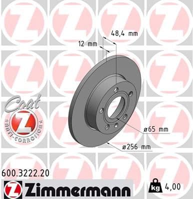 Disc frana ZIMMERMANN COAT Z 600.3222.20