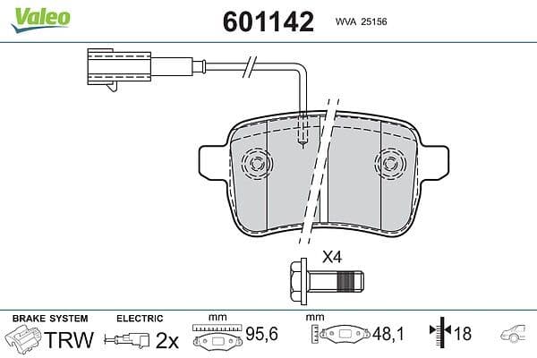 set placute frana,frana disc VALEO 601142
