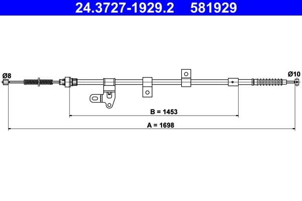 Cablu, frana de parcare ATE 24.3727-1929.2