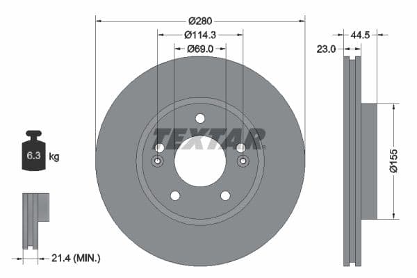 Disc frana TEXTAR PRO 92243103