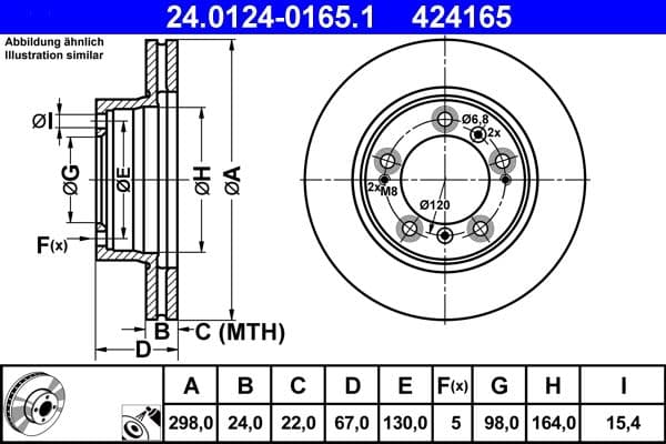 Disc frana ATE 24.0124-0165.1