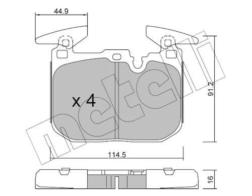 set placute frana,frana disc METELLI 22-1015-3
