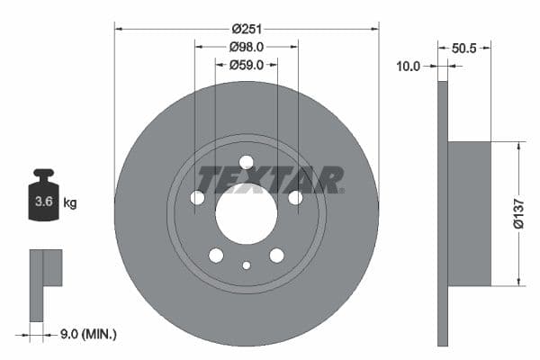 Disc frana TEXTAR PRO 92046903
