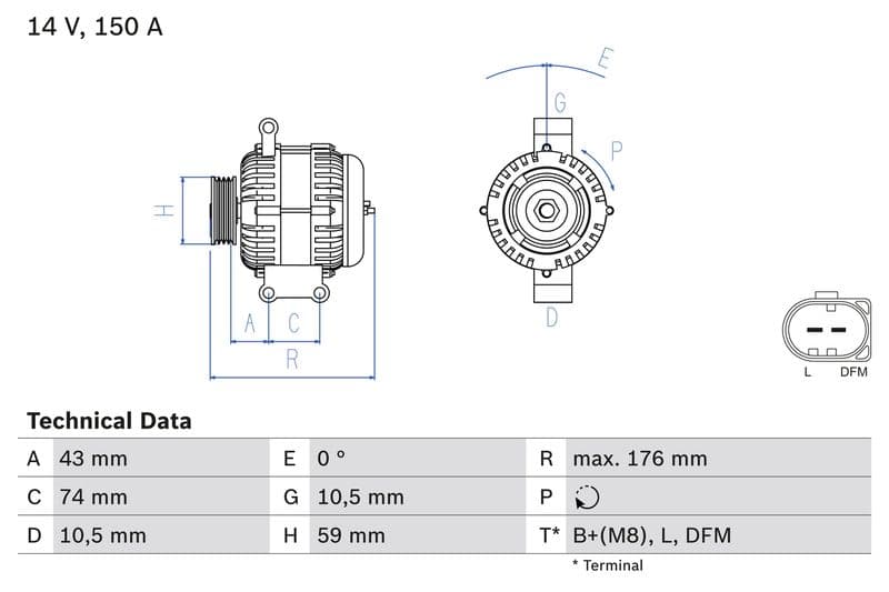 Generator / Alternator BOSCH 0 986 047 910