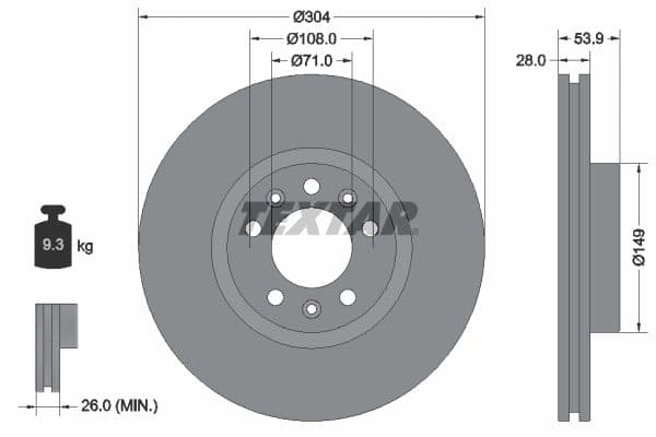 Disc frana TEXTAR PRO 92287203