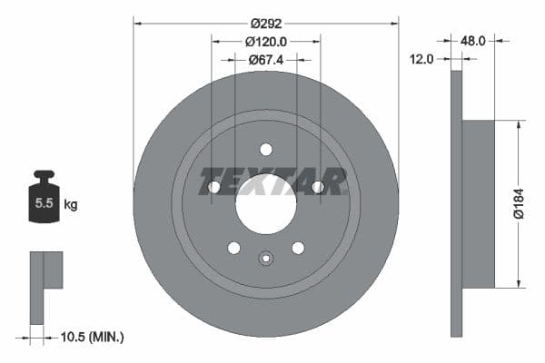 Disc frana TEXTAR PRO 92222903