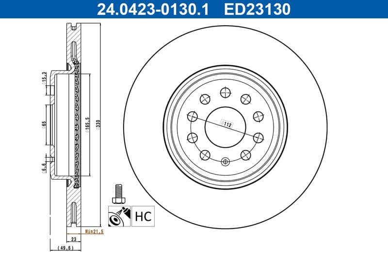 Disc frana ATE 24.0423-0130.1