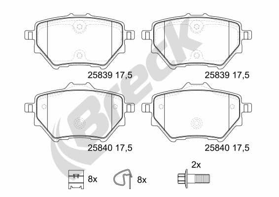 set placute frana,frana disc BRECK 25839 00 704 00
