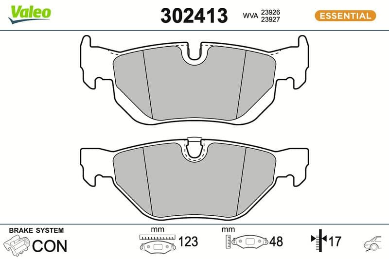 set placute frana,frana disc VALEO ESSENTIAL 302413