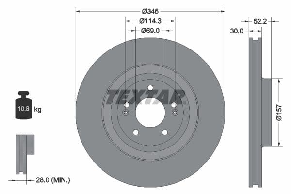 Disc frana TEXTAR PRO 92315103