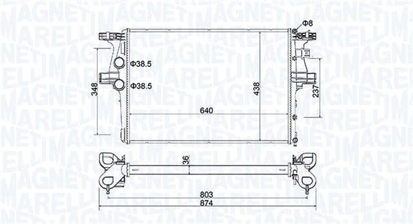 Radiator, racire motor MAGNETI MARELLI 350213204600