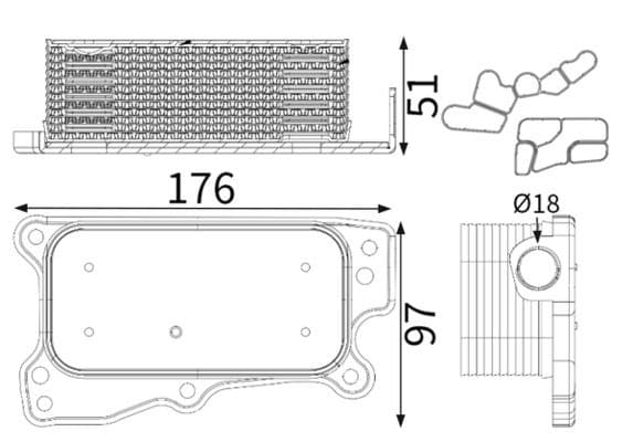 Radiator ulei, ulei motor MAHLE BEHR CLC 13 001S