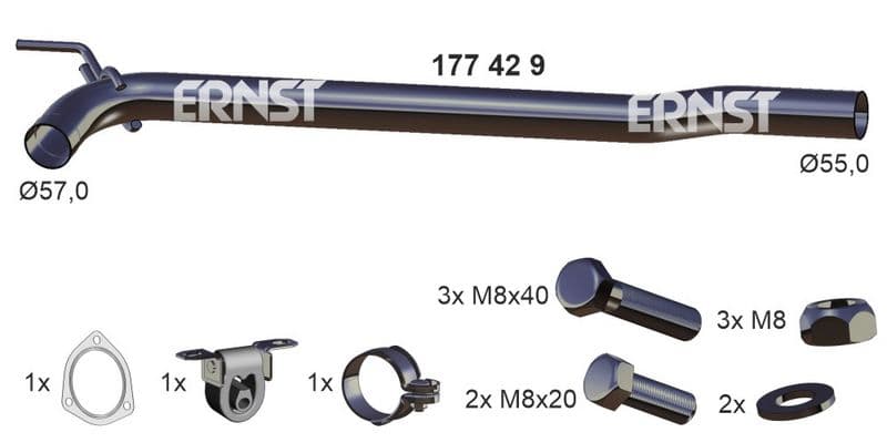 Teava reparatie, catalizator ERNST Set 177429