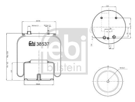 Burduf, suspensie pneumatica FEBI BILSTEIN 38537