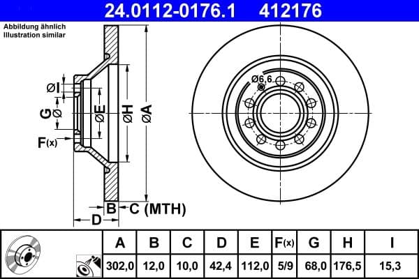 Disc frana ATE 24.0112-0176.1