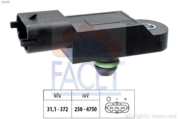 senzor presiune aer FACET Made in Italy - OE Equivalent 10.3177