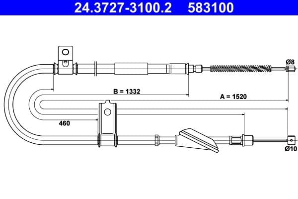 Cablu, frana de parcare ATE 24.3727-3100.2