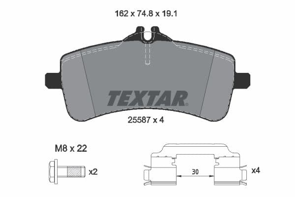 set placute frana,frana disc TEXTAR 2558701