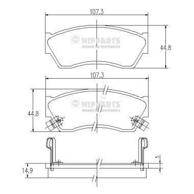 set placute frana,frana disc NIPPARTS J3608005