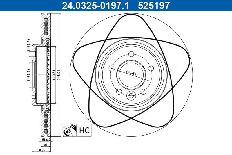Disc frana ATE PowerDisc 24.0325-0197.1