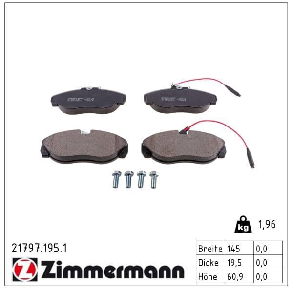 set placute frana,frana disc ZIMMERMANN 21797.195.1