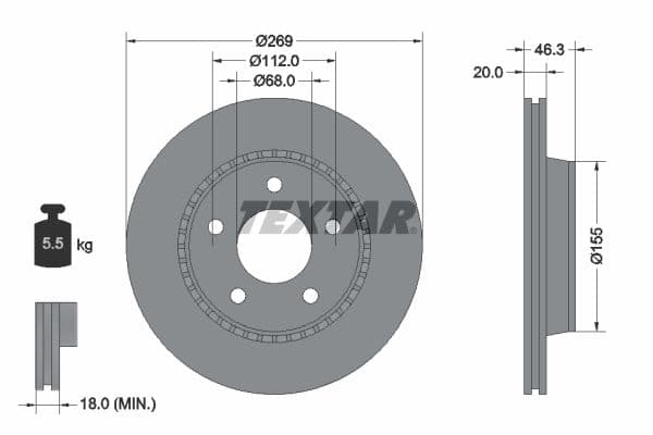 Disc frana TEXTAR 92037100