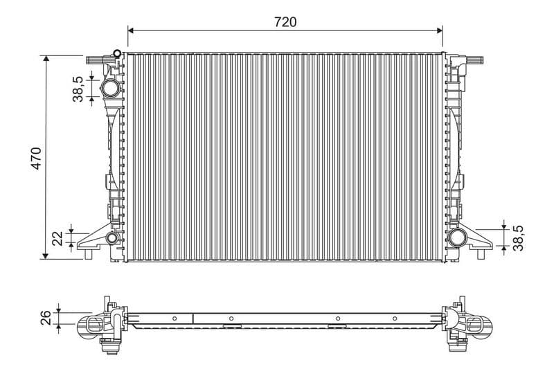 Radiator, racire motor VALEO 701293