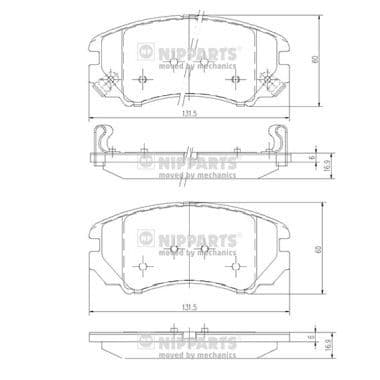 set placute frana,frana disc NIPPARTS J3600541