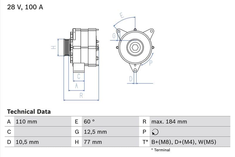 Generator / Alternator BOSCH 0 986 041 030