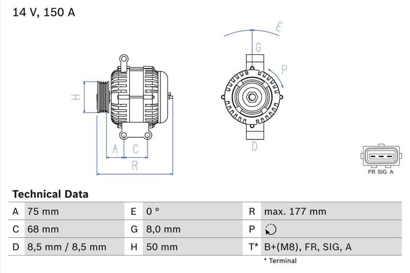 Generator / Alternator BOSCH 0 986 082 590