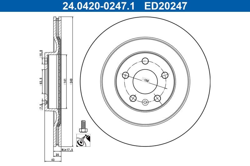 Disc frana ATE New Original 24.0420-0247.1