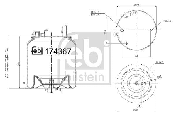 Burduf, suspensie pneumatica FEBI BILSTEIN 174367