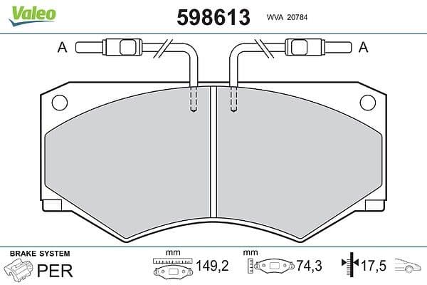 set placute frana,frana disc VALEO 598613