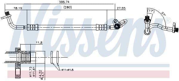 conducta inalta presiune,aer conditionat NISSENS 848966