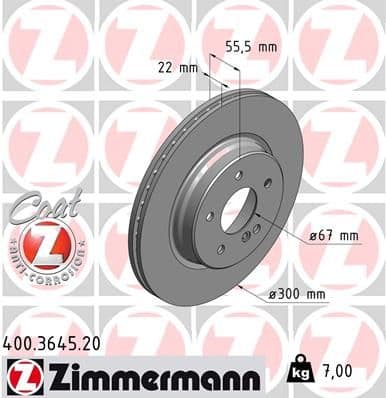 Disc frana ZIMMERMANN COAT Z 400.3645.20