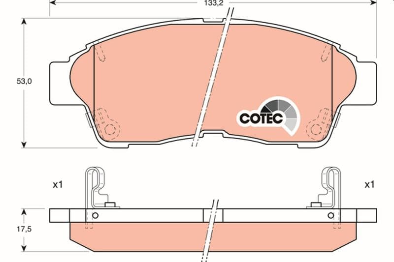 set placute frana,frana disc TRW COTEC GDB1143