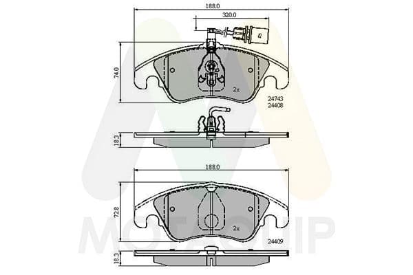 set placute frana,frana disc MOTAQUIP LVXL1401