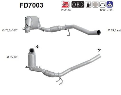 Filtru funingine/particule, sist.de esapament AS-PL FD7003